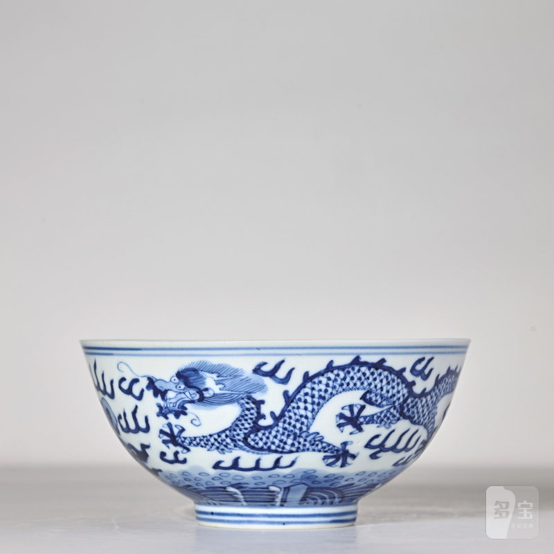 清光绪 青花龙纹碗